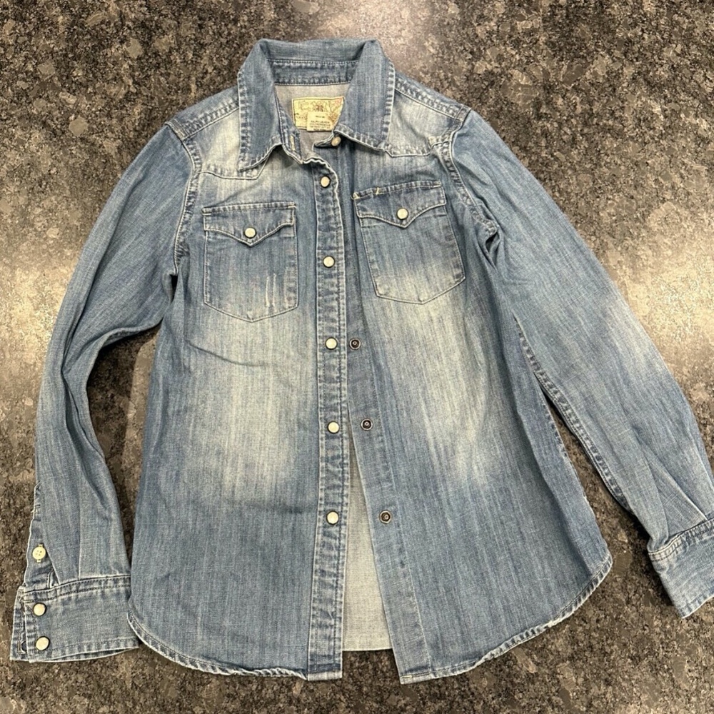 Girls Ralph Lauren Polo Denim Shirt with Pearlized Buttons - size 8